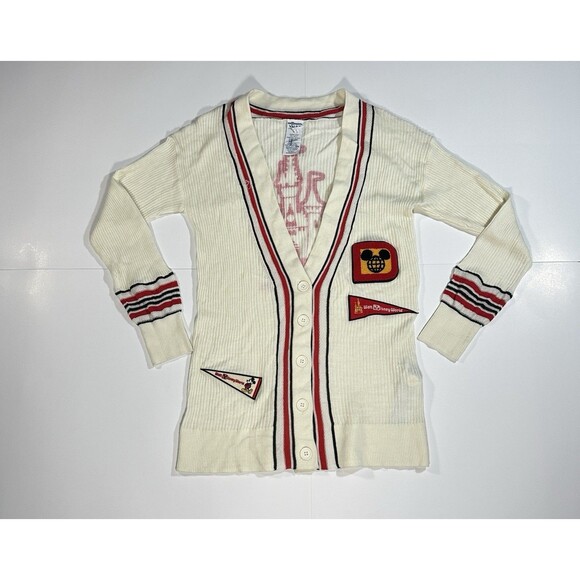 Disney Sweaters - Disney 50th Anniversary Vault Collection Pennants Cardigan Sweater Retro 2022 Sm